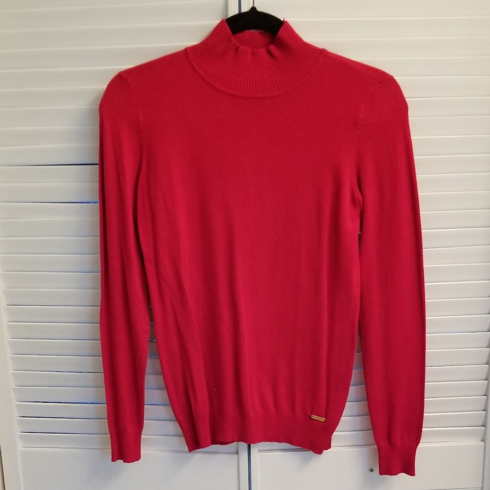 Calvin Klein red mock neck top